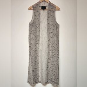Funky Soul Knitted Fishnet Sleeveless Duster Long Vest Artsy Indie Small